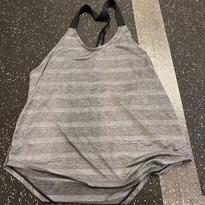 Nike Women's Black and Gray Tank Top
